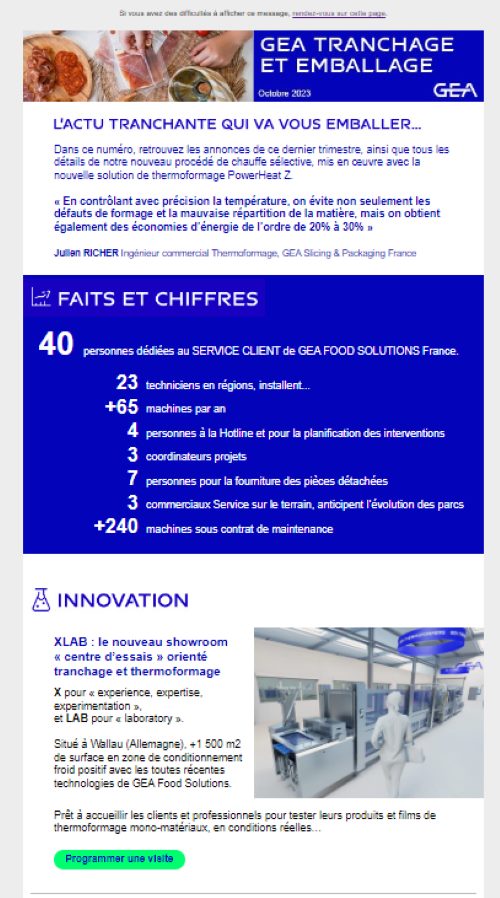 Newsletter GEA Tranchage et Emballage 1