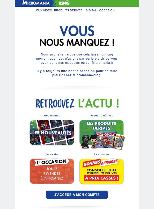 Exemple d'email de relance d'un contact inactif