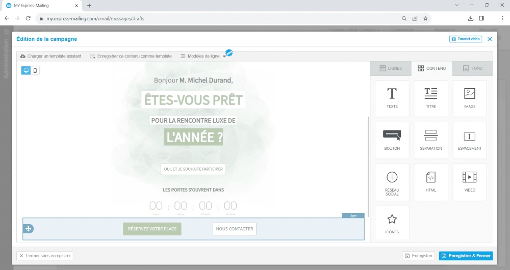 Exemple de template Express Mailing